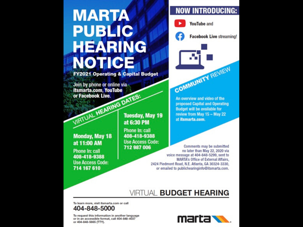 MARTA Public Hearing Notice